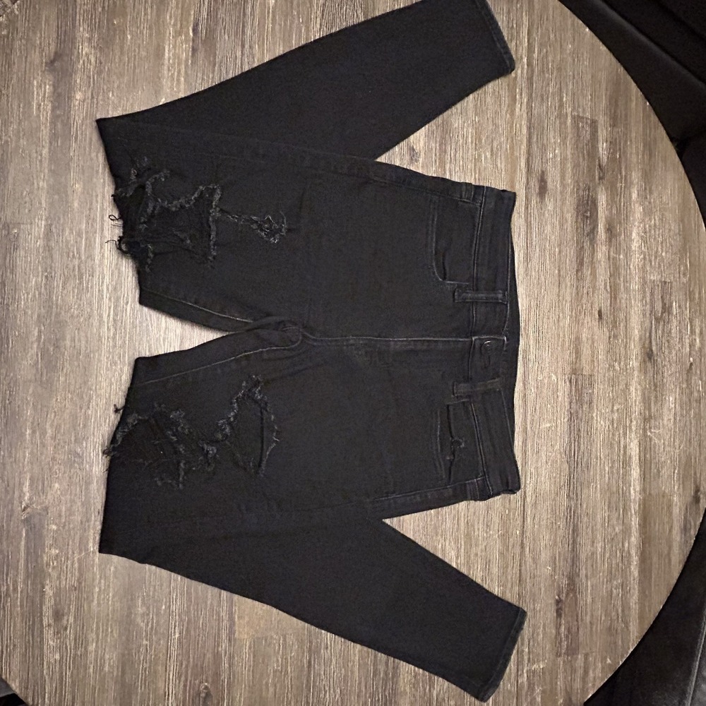 Women's American Eagle Jeans Next Level Stretch Jegging Distressed Size 6 Black - Picture 4 of 8